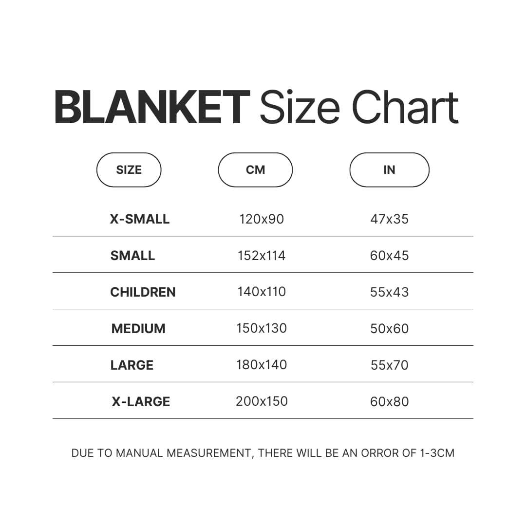 Blanket Size Chart - Percy Jackson Store