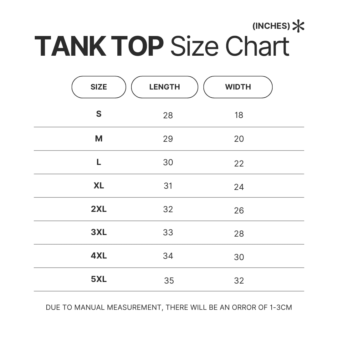 Tank Top Size Chart - Percy Jackson Store